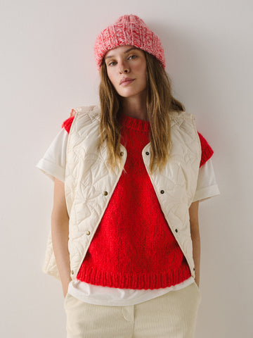 Hat Color – handknit Pink/Red