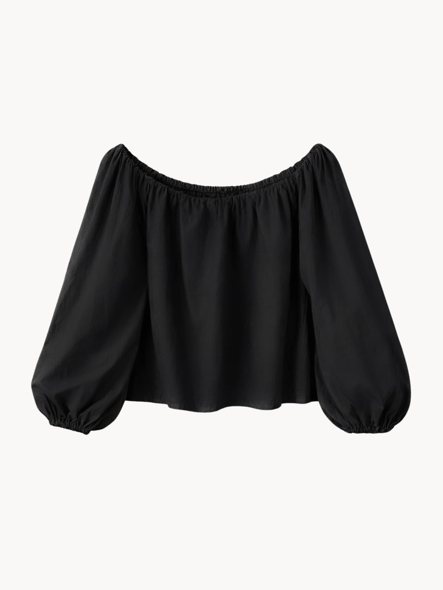 Harmony blouse with dropped shoulders Black