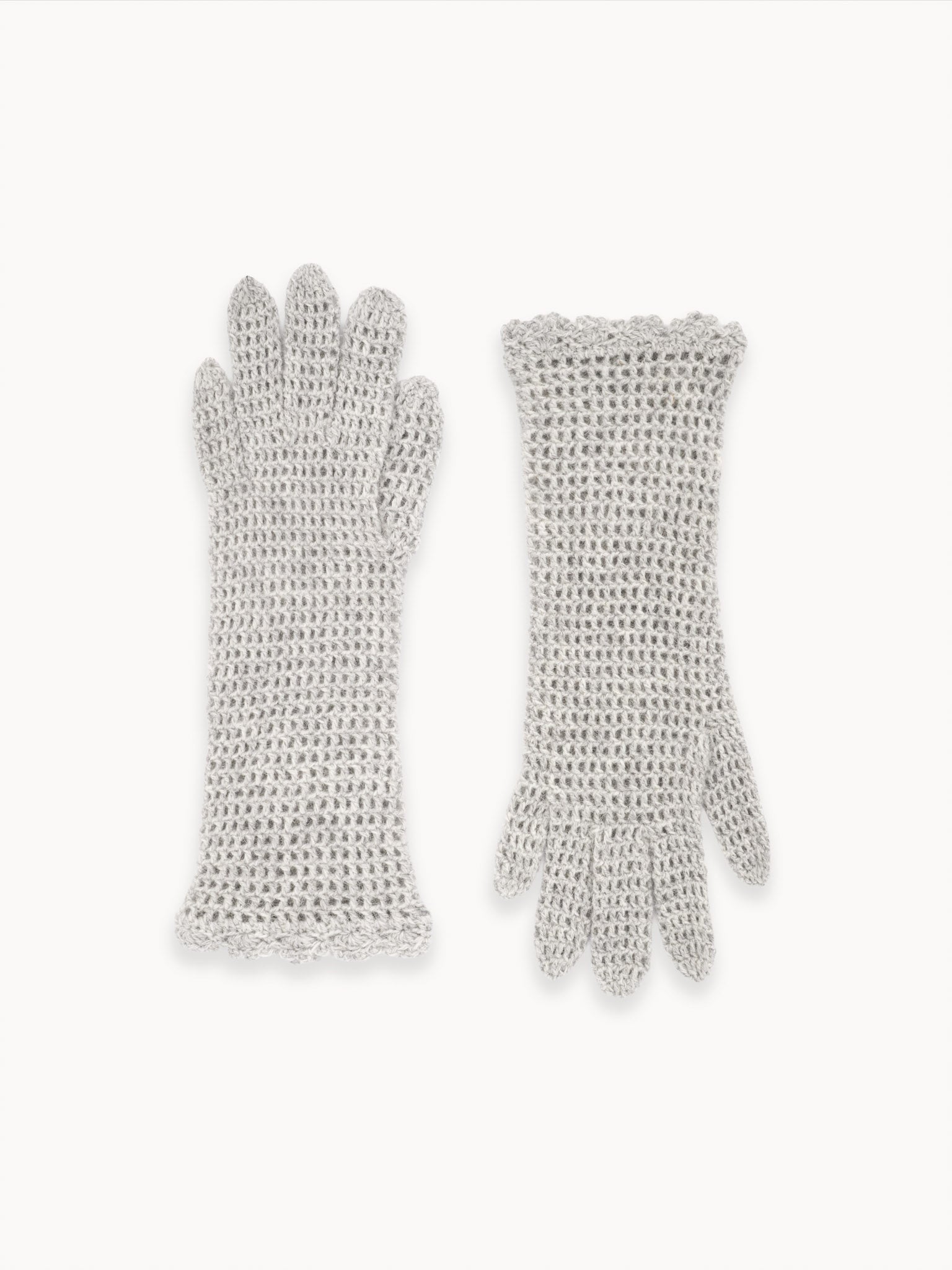 Angora Lace Mittens Grey