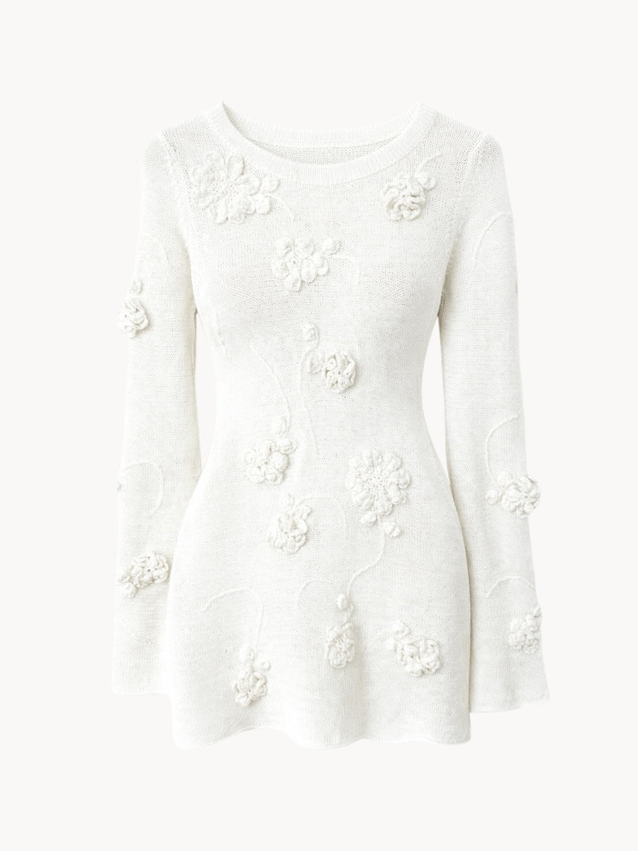 Dress Sensual with knitted Flowers - mini