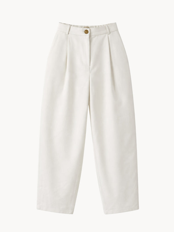 Barrel denim trousers – Milk