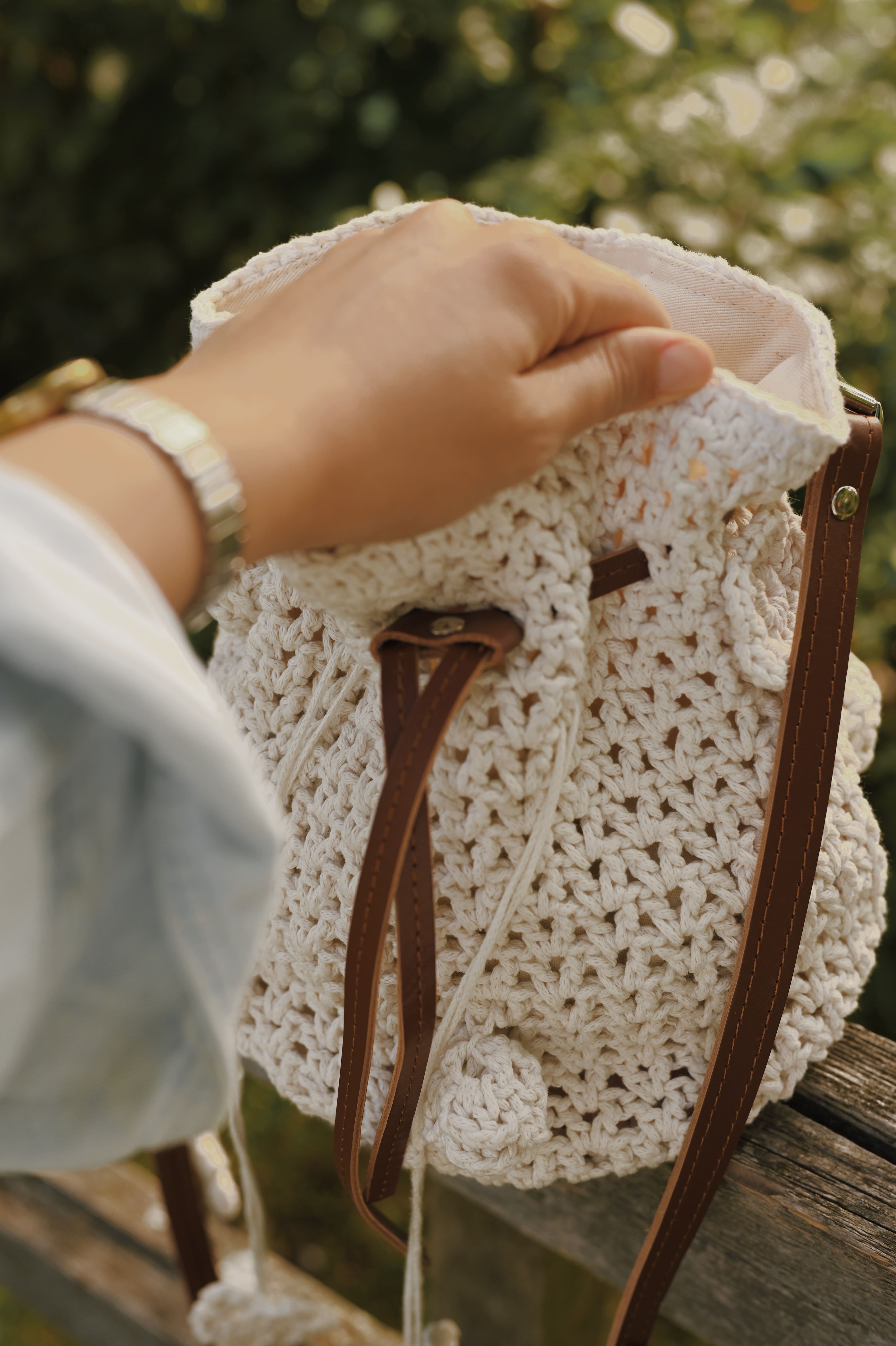 Handmade bag with flowers