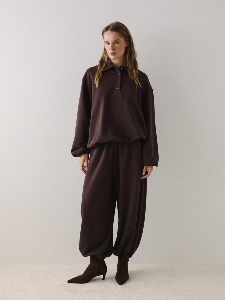 Trousers Basic Brown