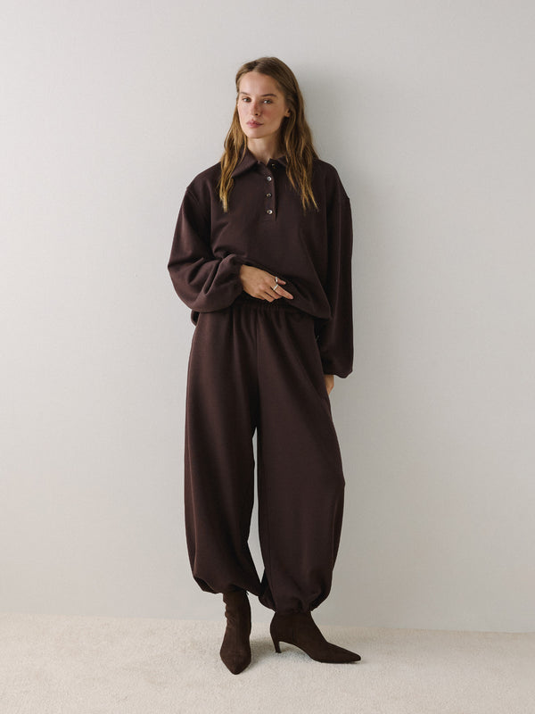 Trousers Basic Brown