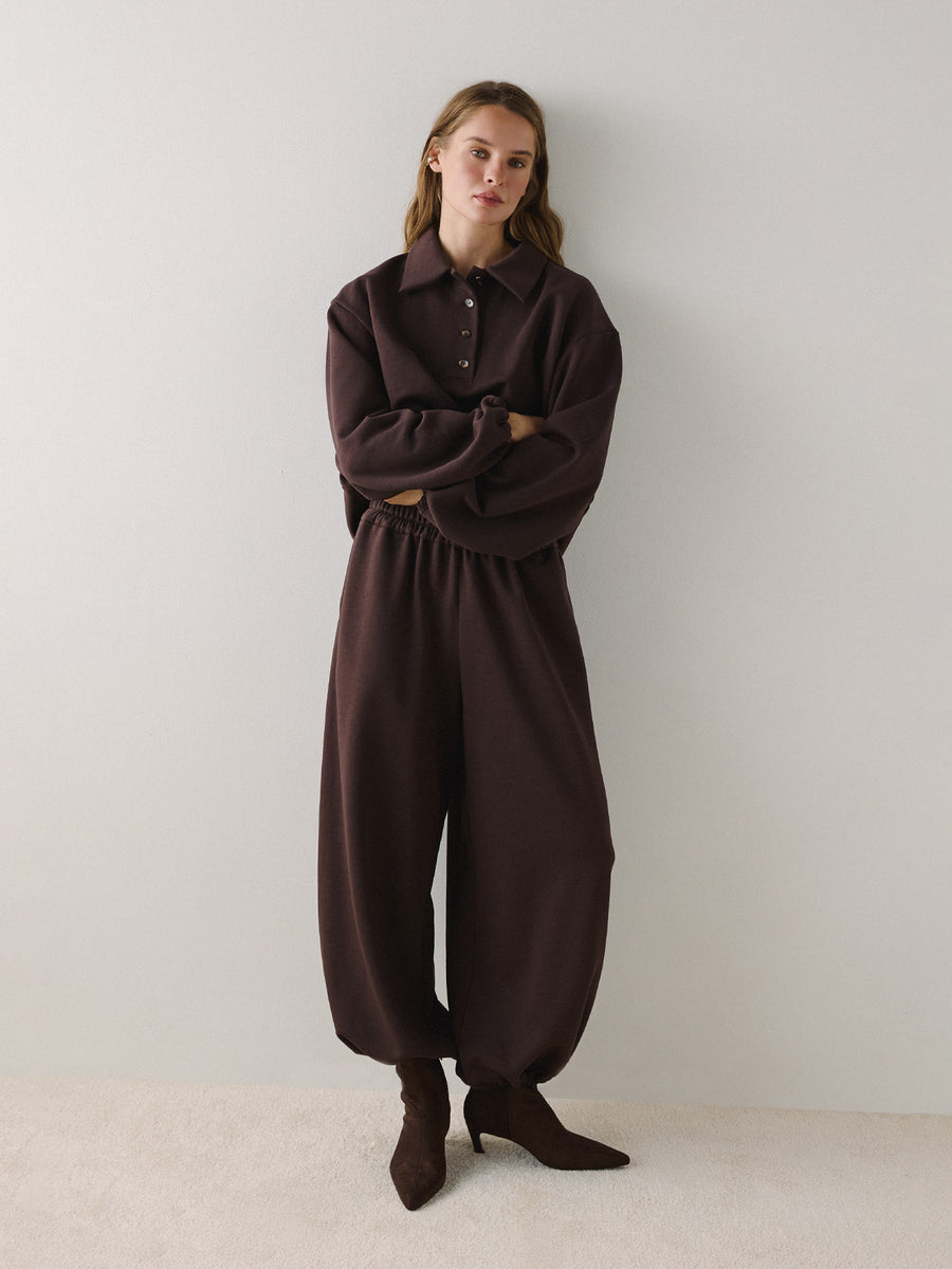 Trousers Basic Brown