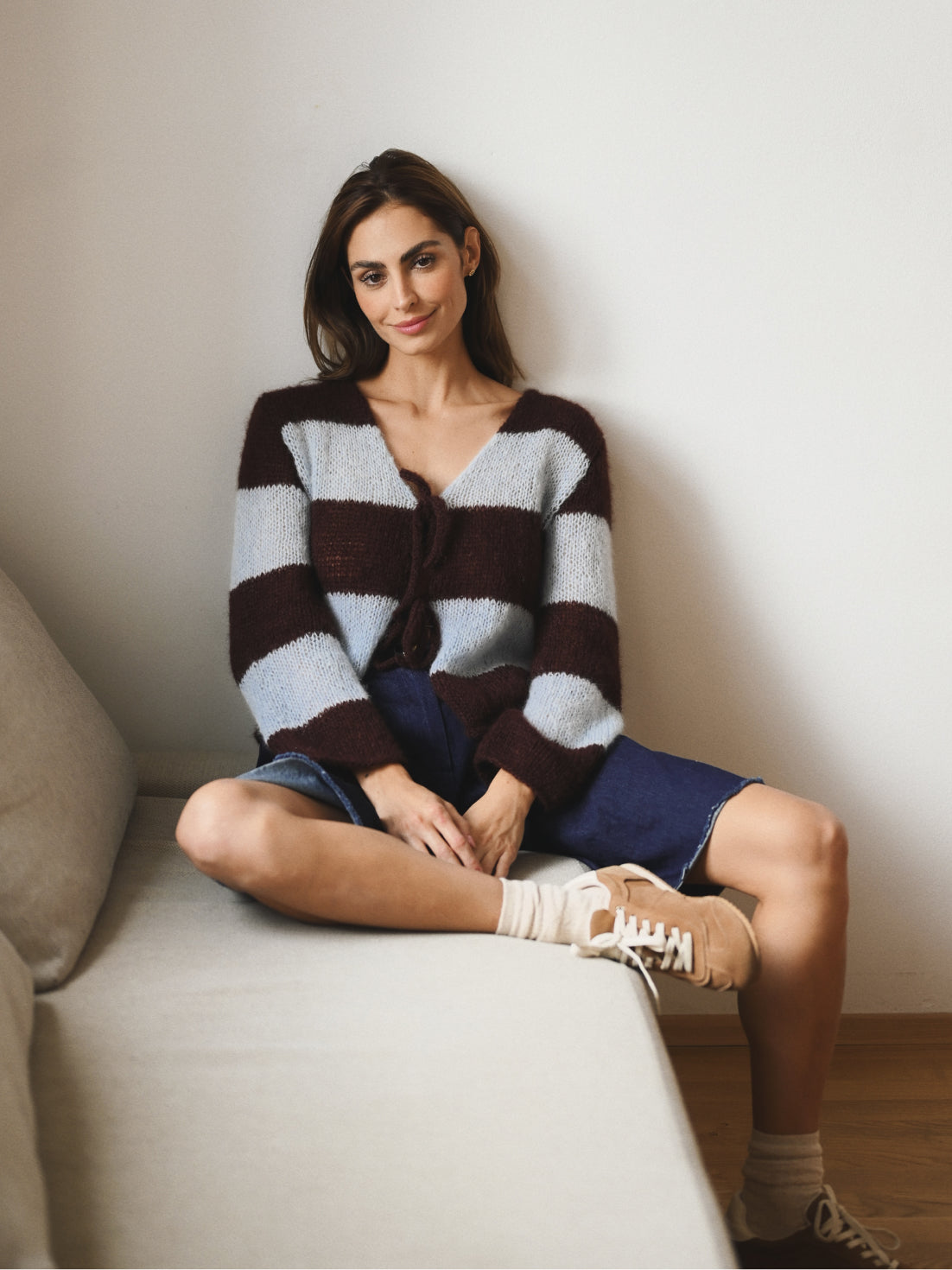 Cardigan Cloud Blue/brown