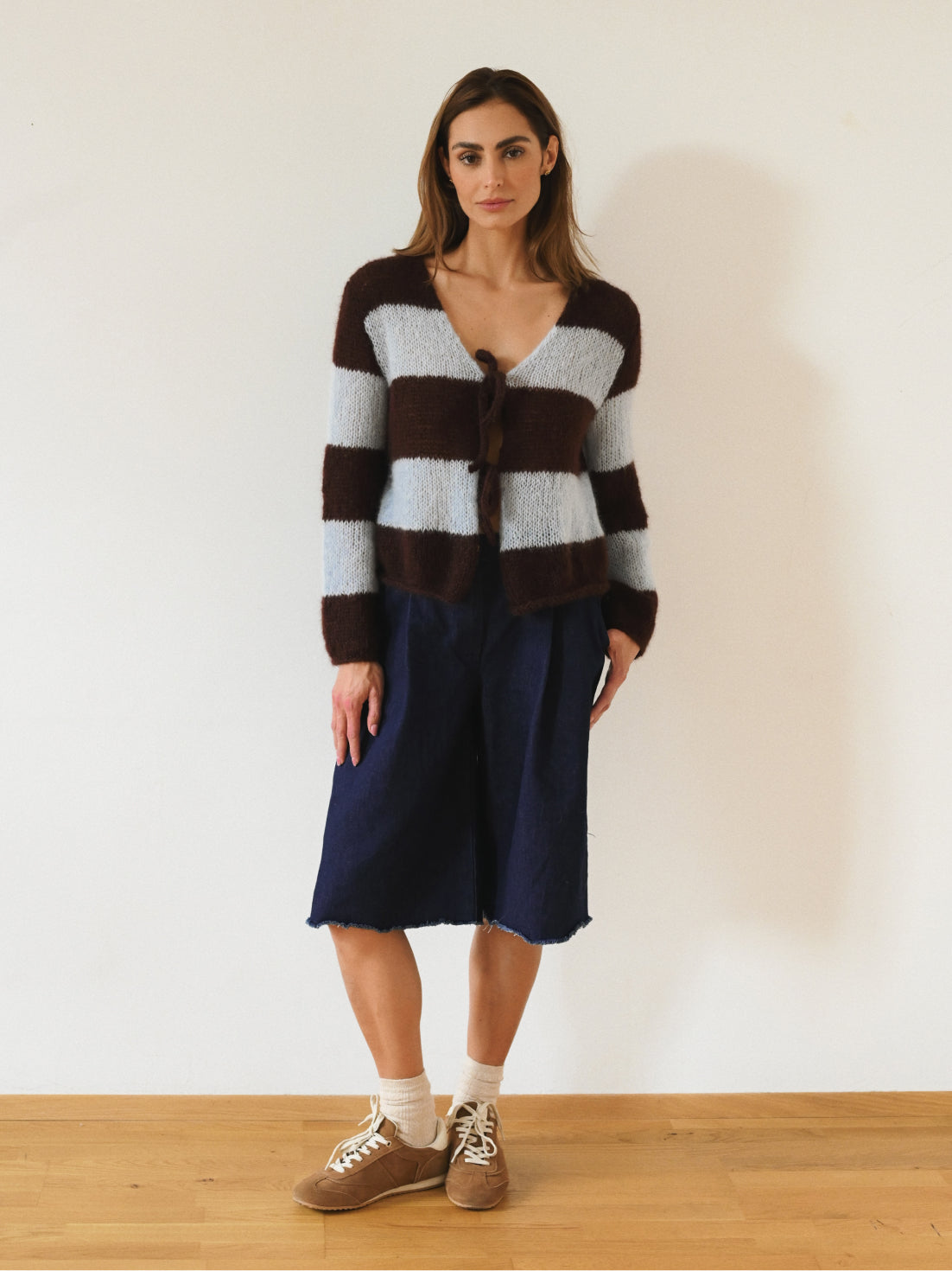 Cardigan Cloud Blue/brown
