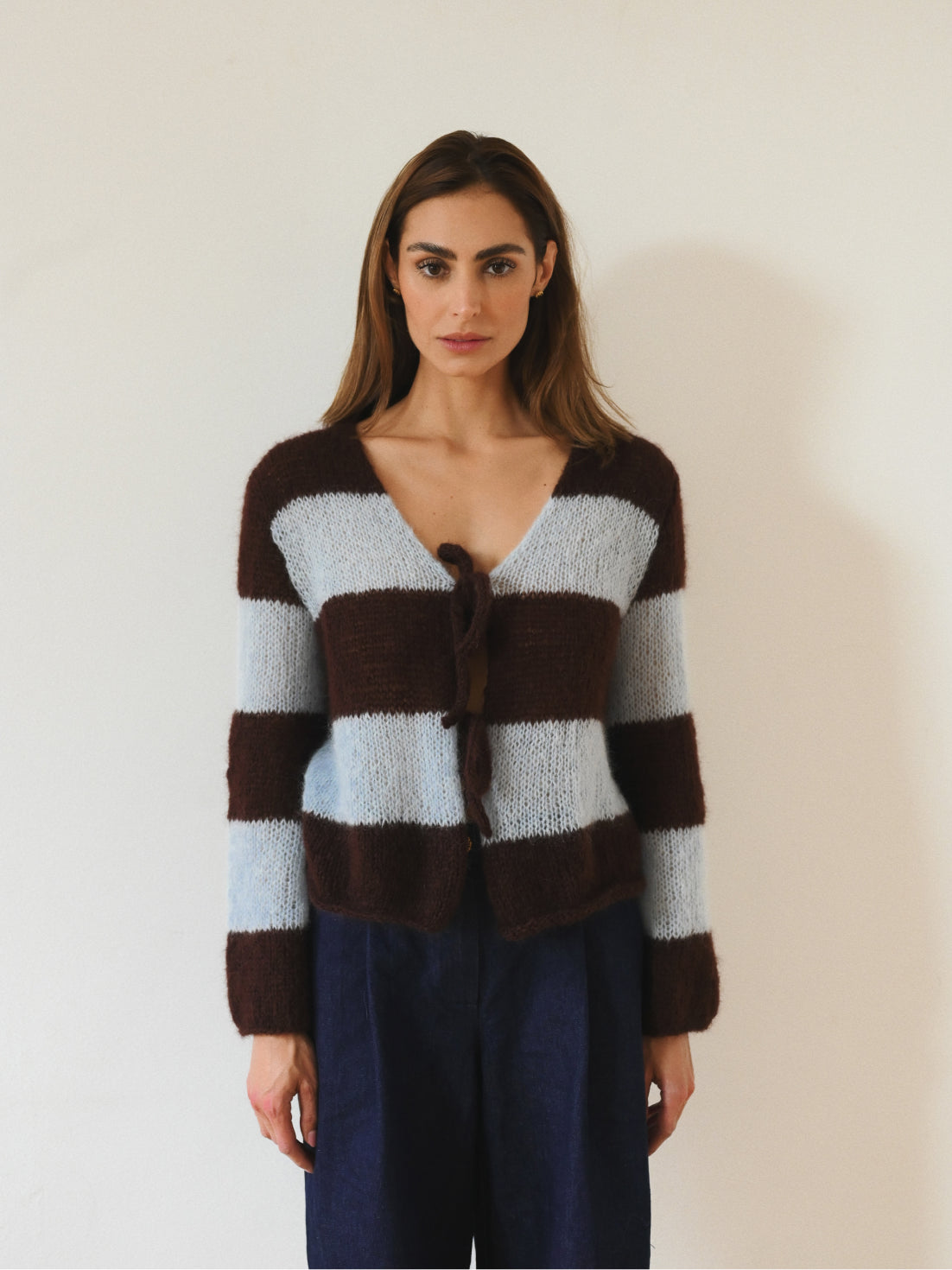 Cardigan Cloud Blue/brown