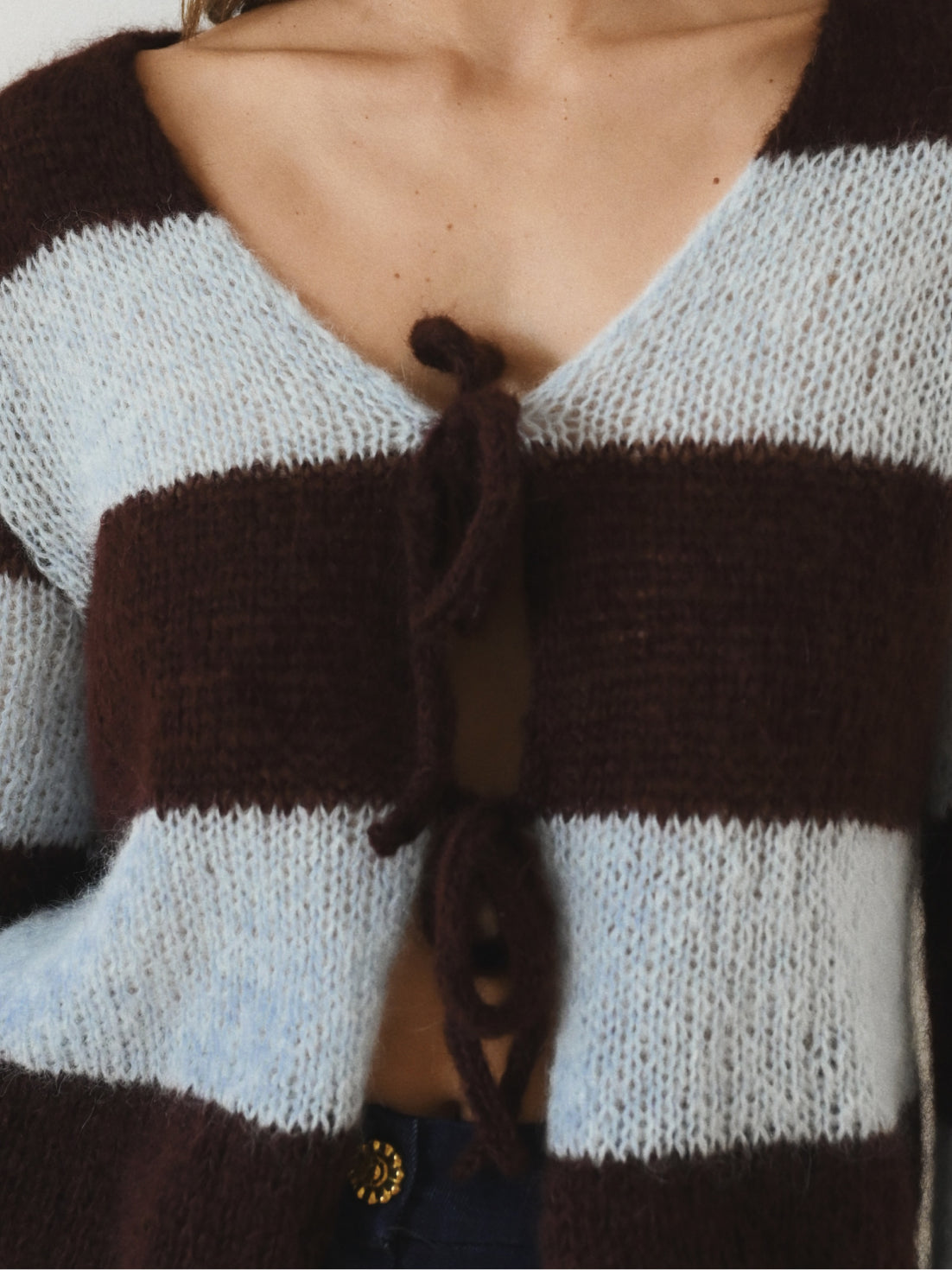 Cardigan Cloud Blue/brown