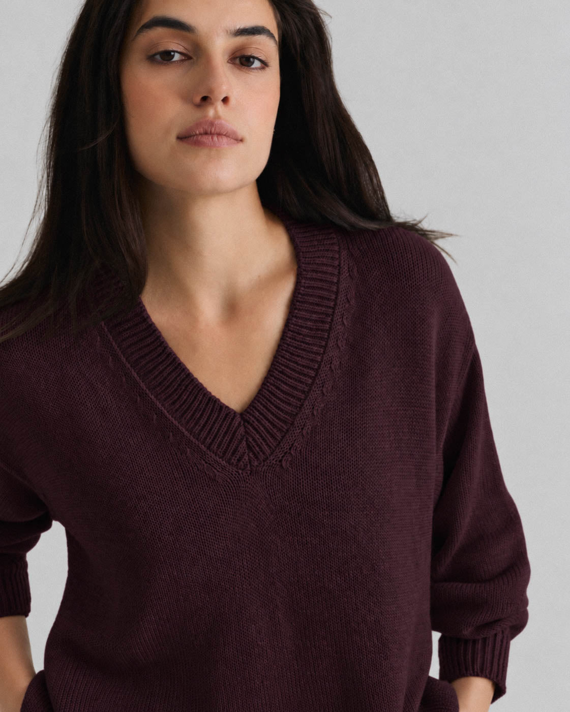 Cotton pullover – Burgundy