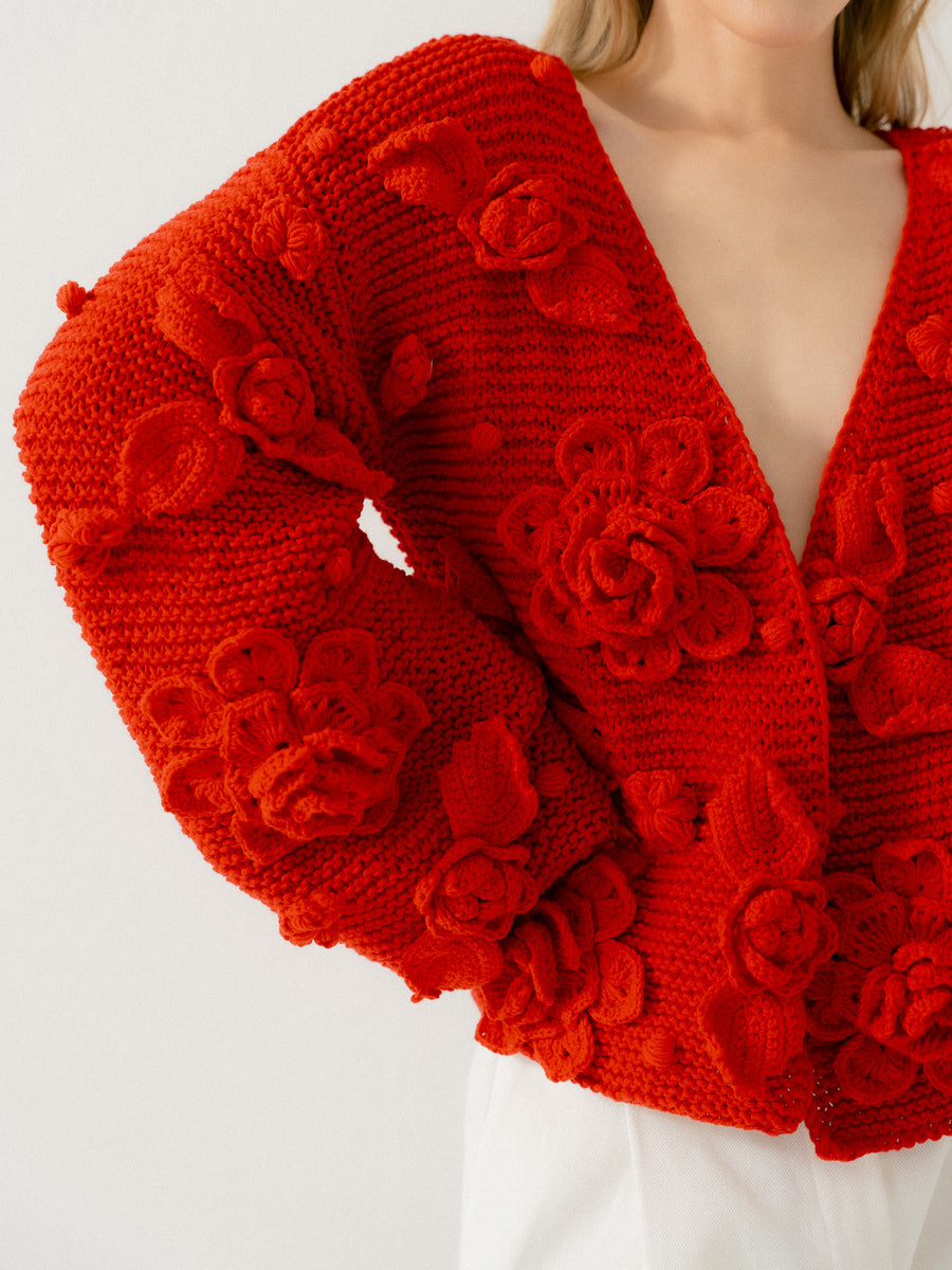 Handmade cardigan Flowers