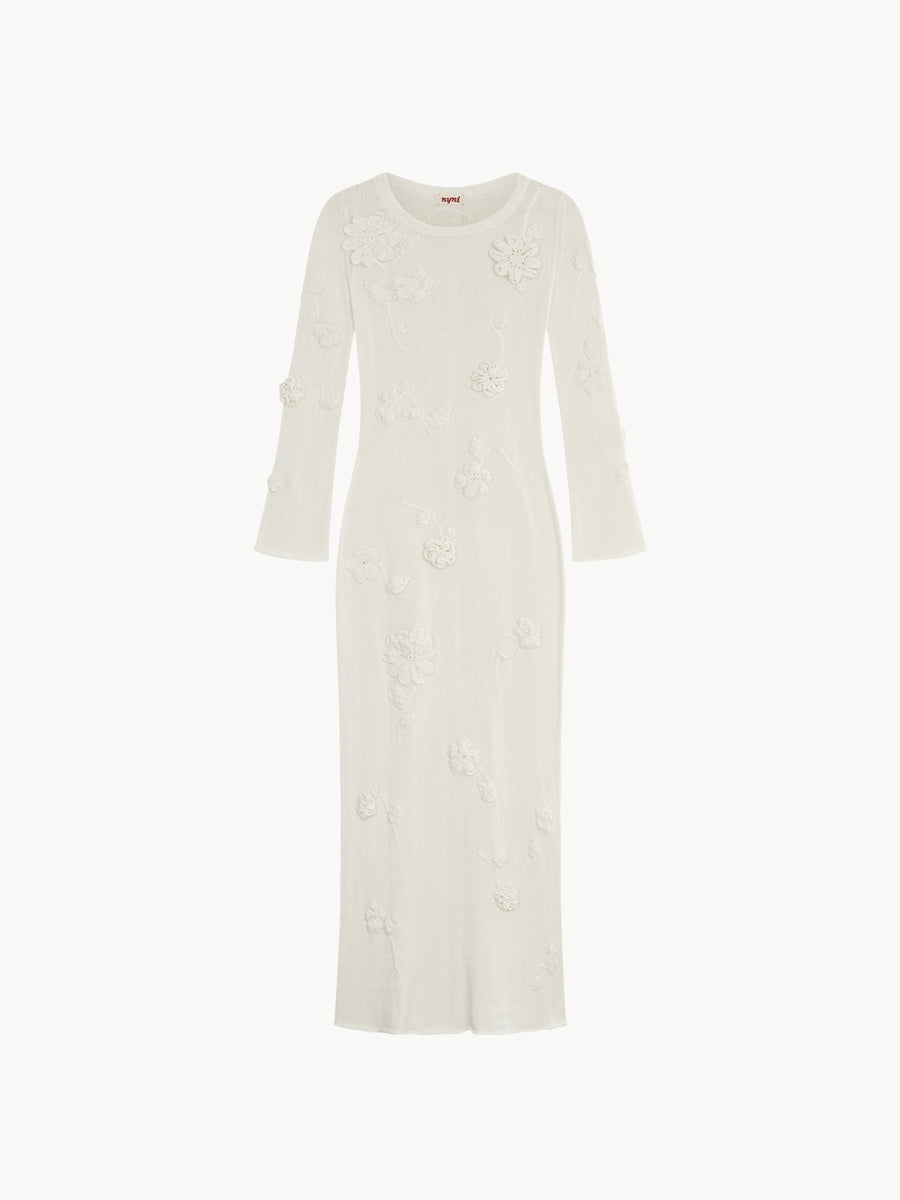 Dress Sensual with knitted flowers