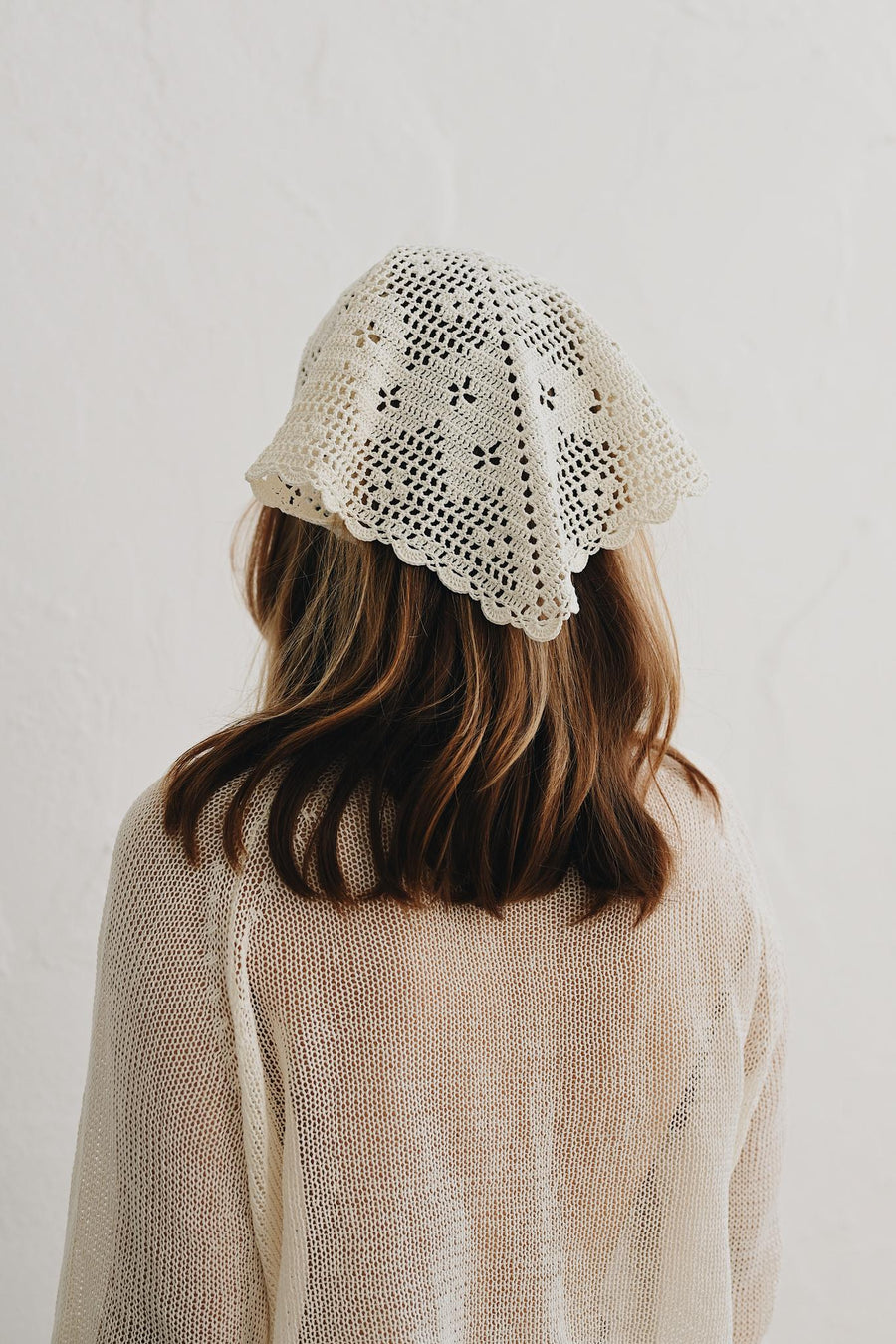 Handmade cotton kerchief Harmony Milk