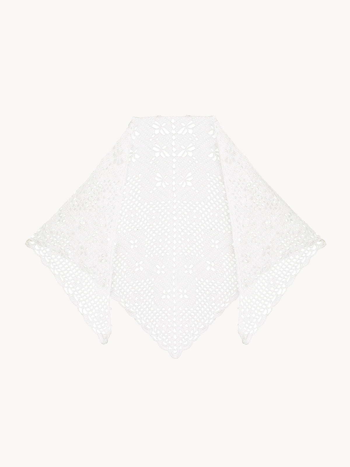 Handmade cotton kerchief Harmony White