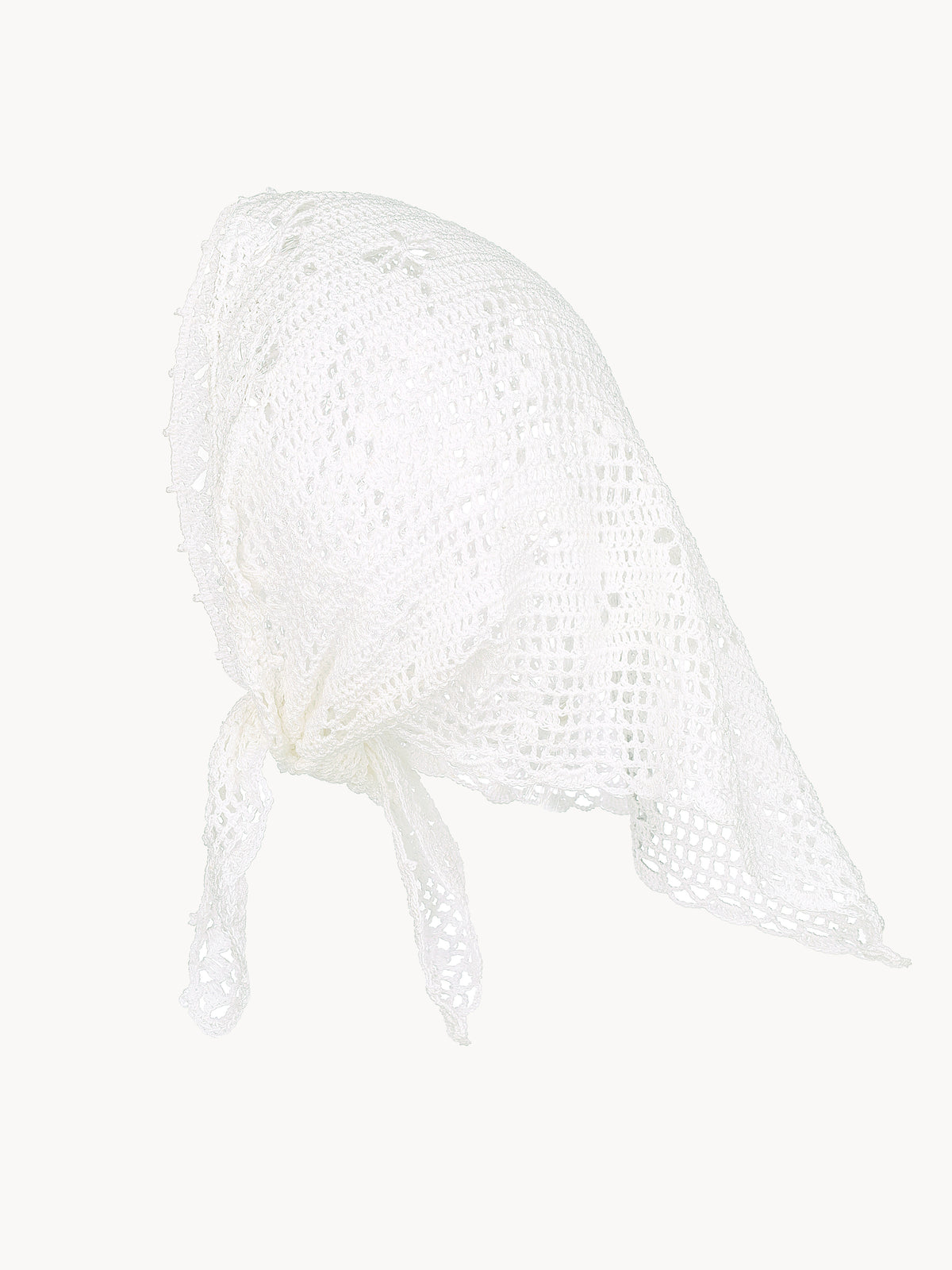 Handmade cotton kerchief Harmony White