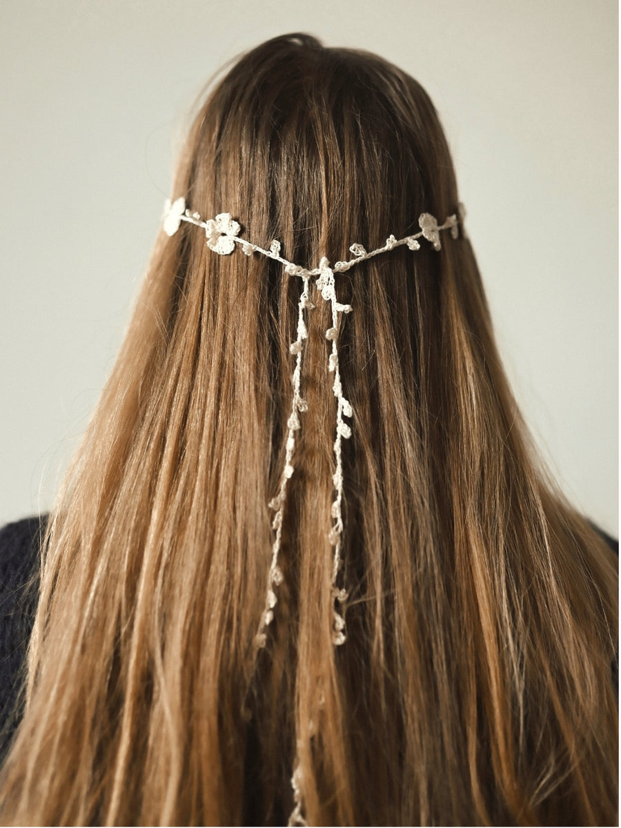 Headband Flowers White