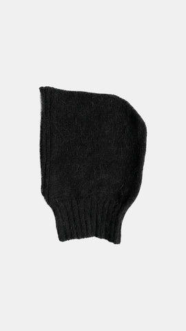 Handmade angora balaclava Black