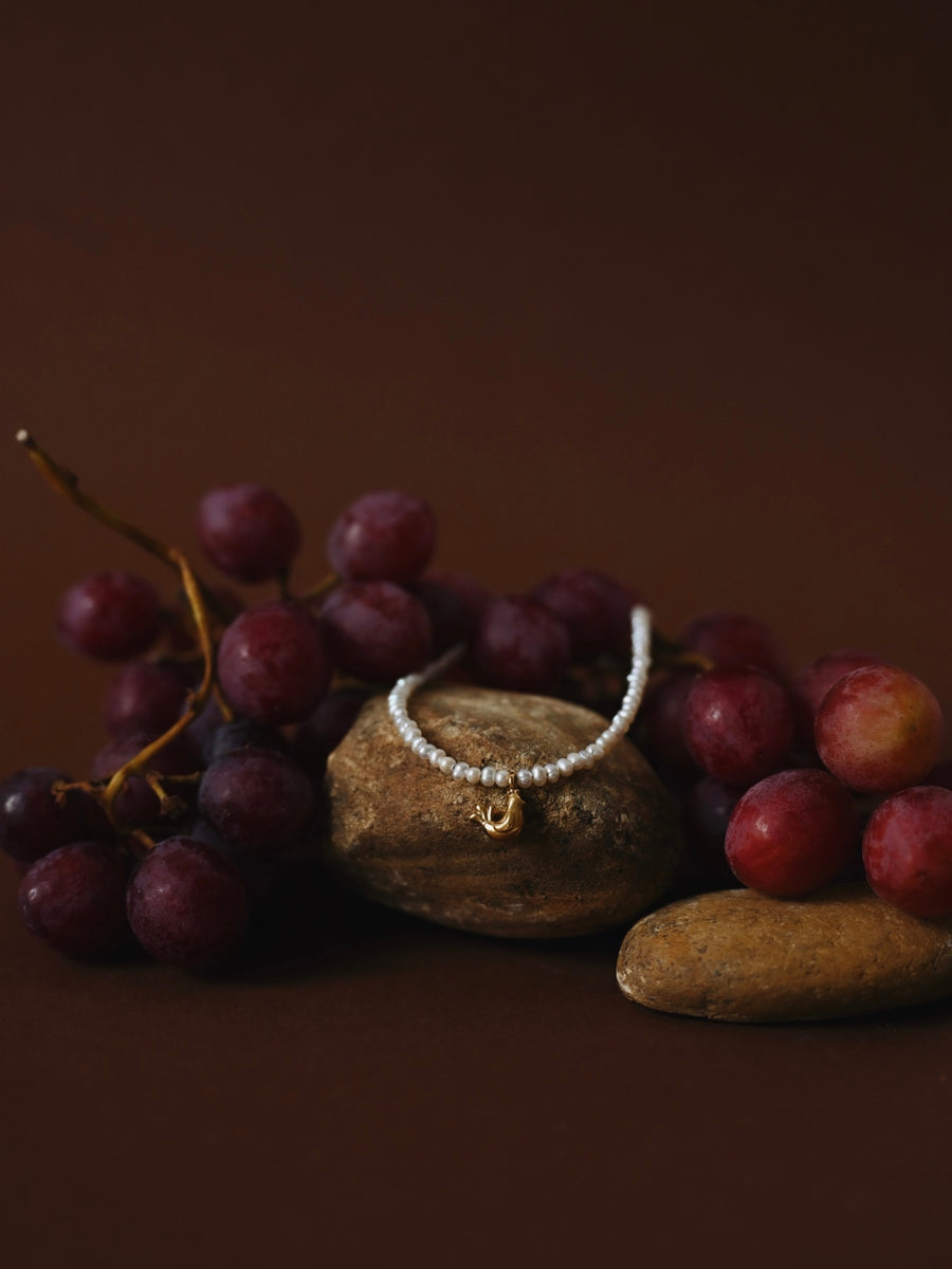 Choker with river pearls Ptashka Gold