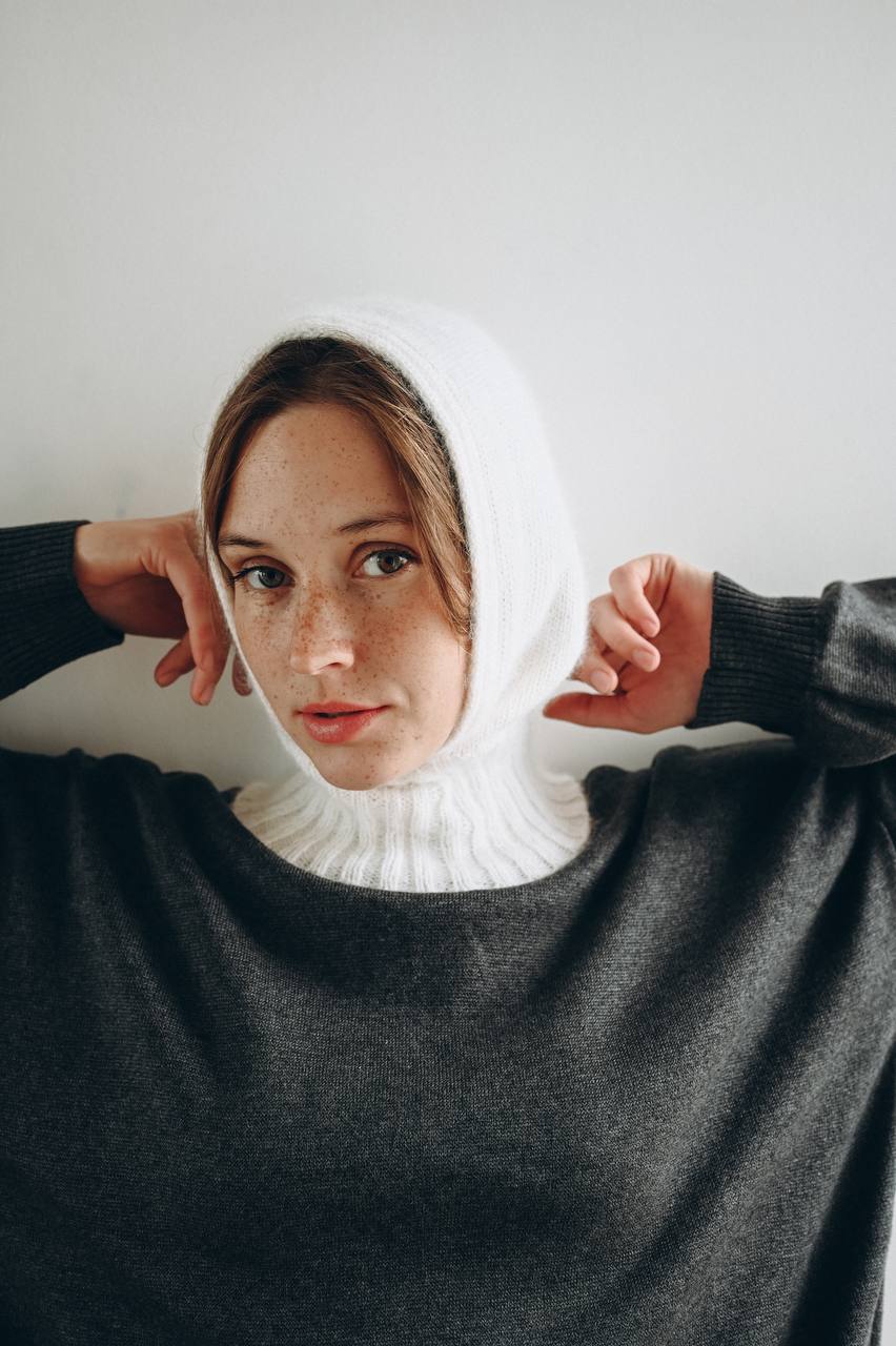 Handmade angora balaclava