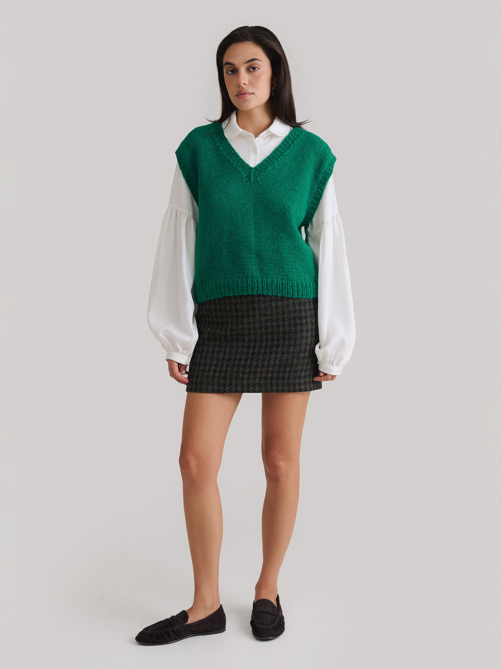 Жилетка з вовни альпаки Coziness – Green