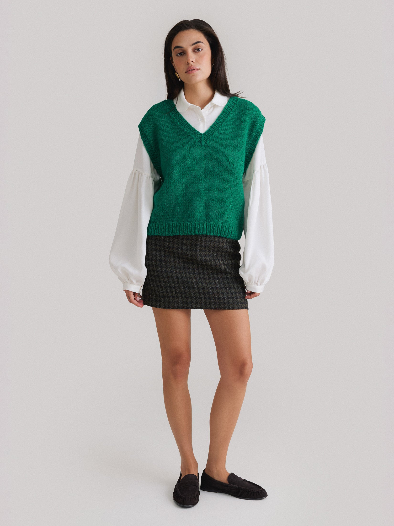 Жилетка з вовни альпаки Coziness – Green