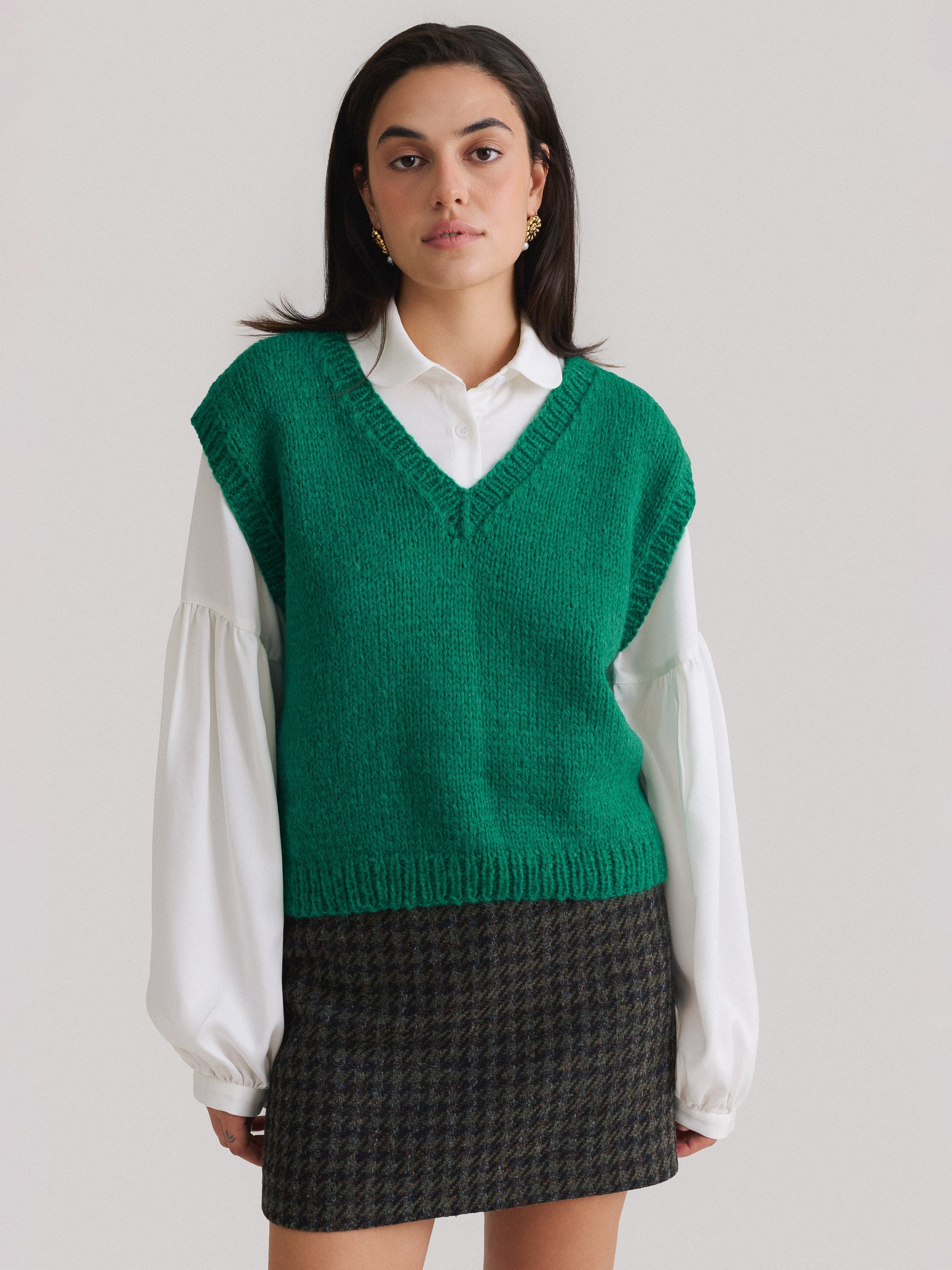 Жилетка з вовни альпаки Coziness – Green