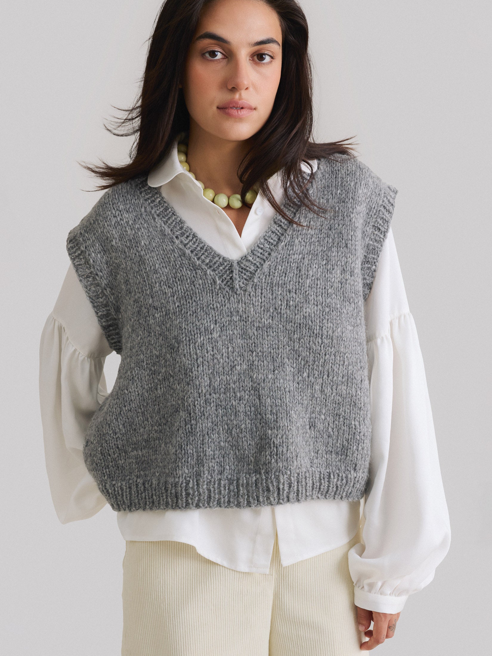 Жилетка з вовни альпаки Coziness – Grey