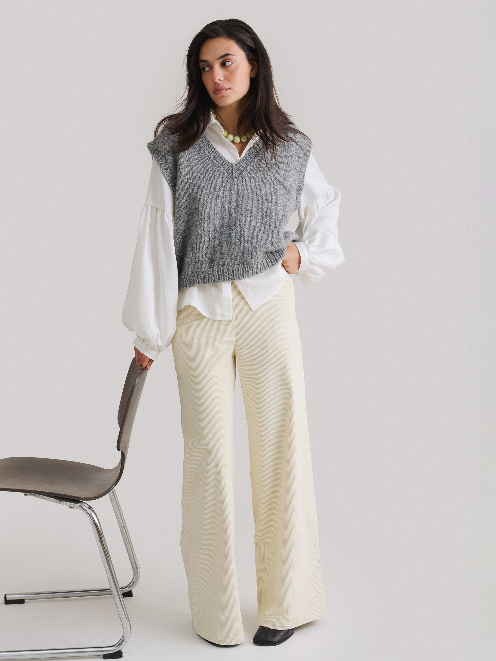 Жилетка з вовни альпаки Coziness – Grey