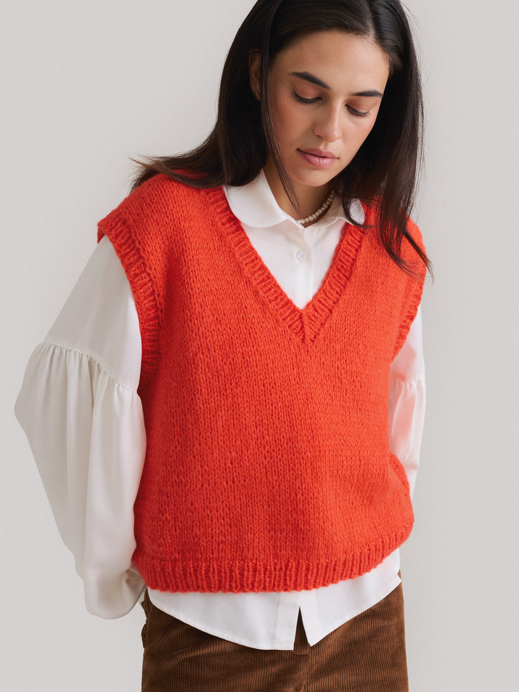 Жилетка з вовни альпаки Coziness – Orange