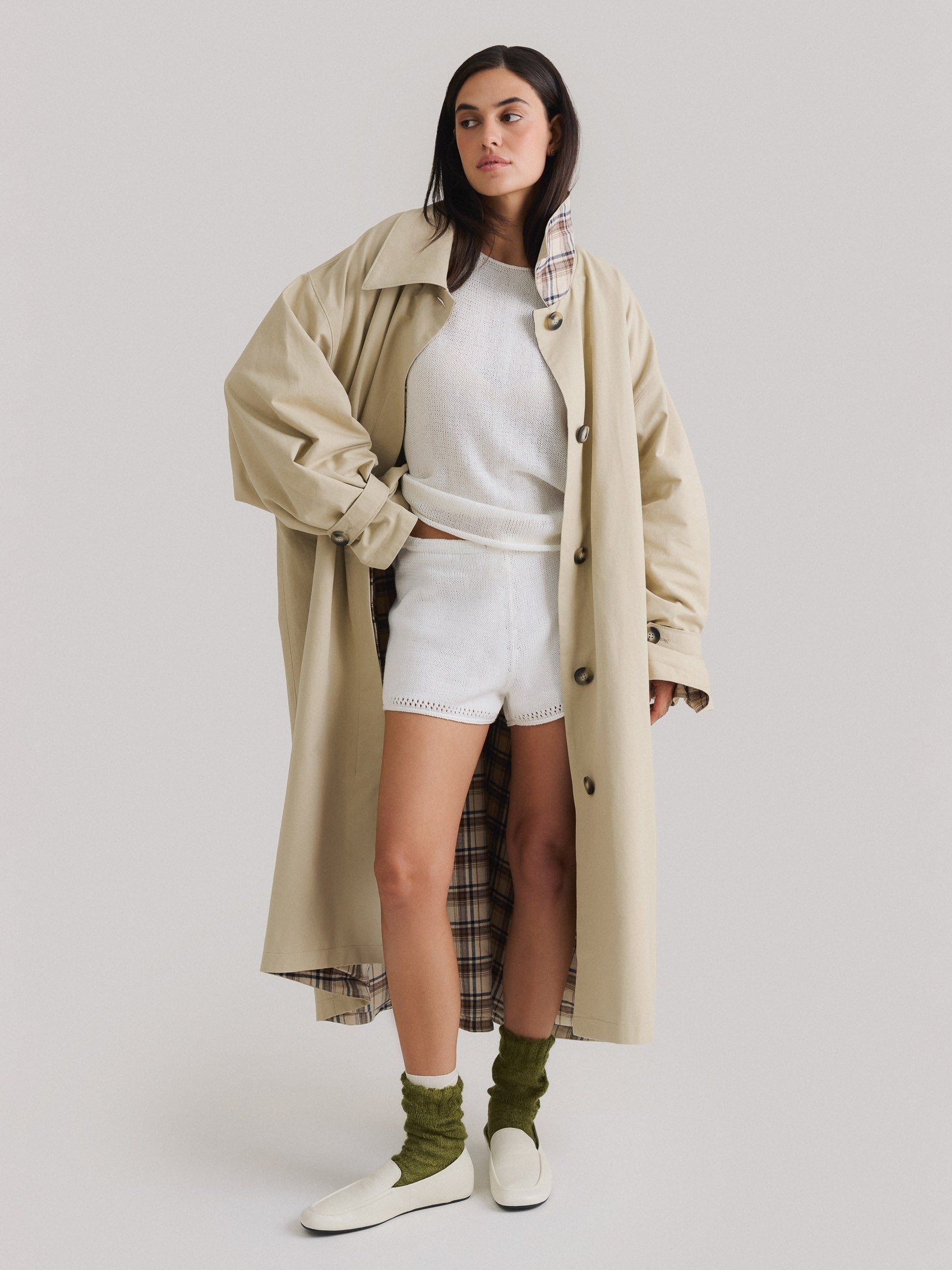 Knitted cotton shorts