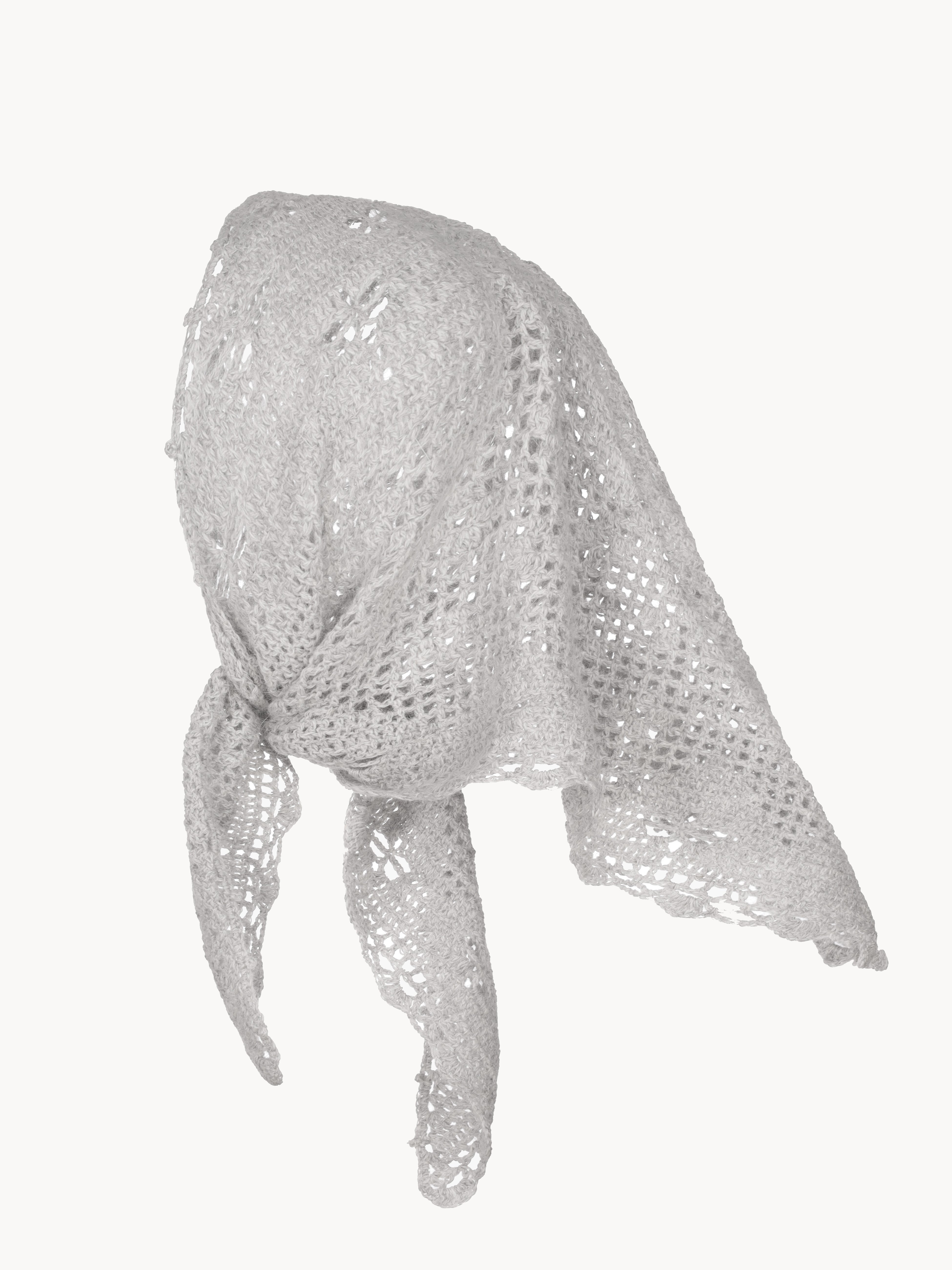 Angora shawl – handknit Grey