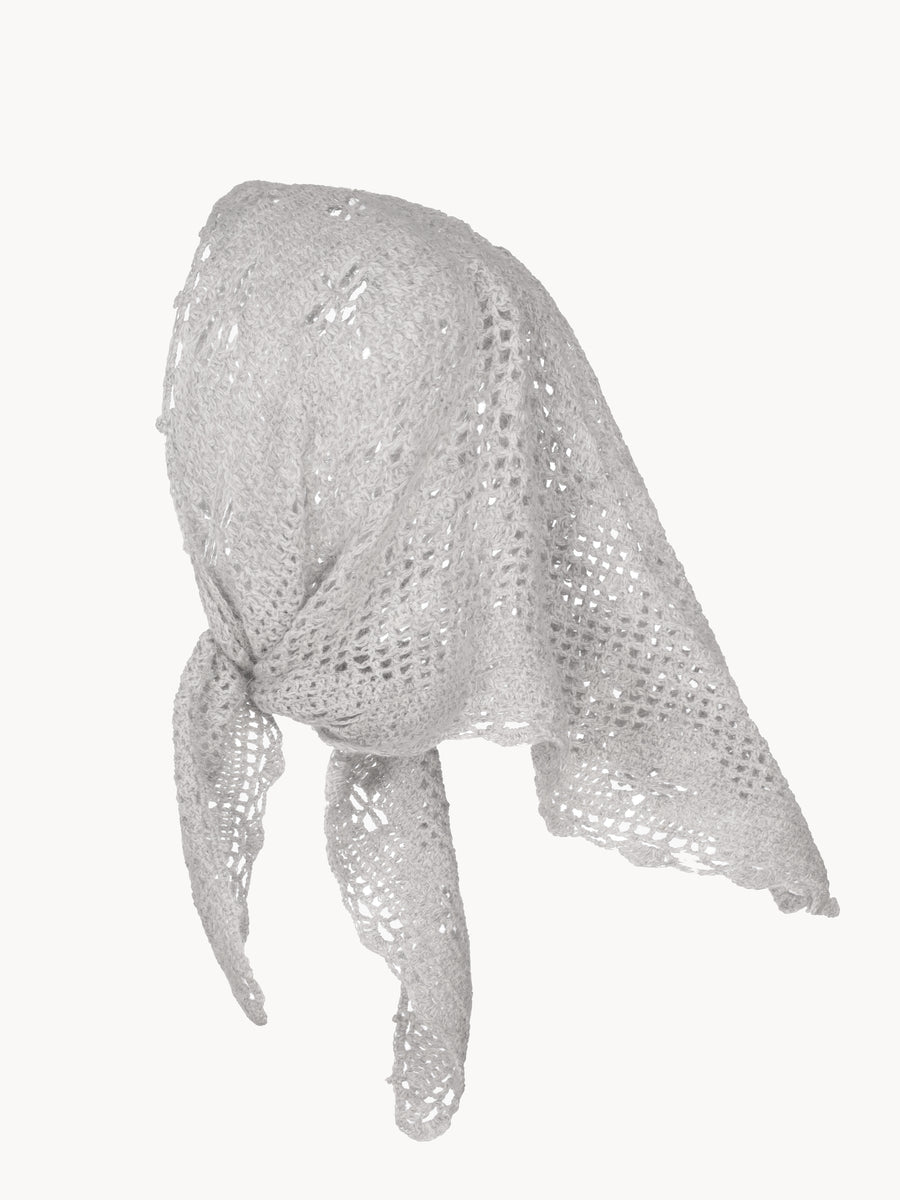 Angora shawl – handknit Grey