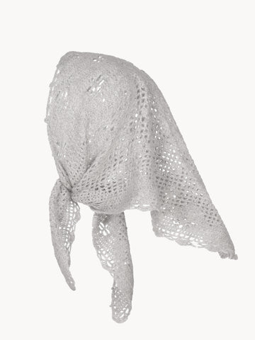 Angora shawl – handknit Grey
