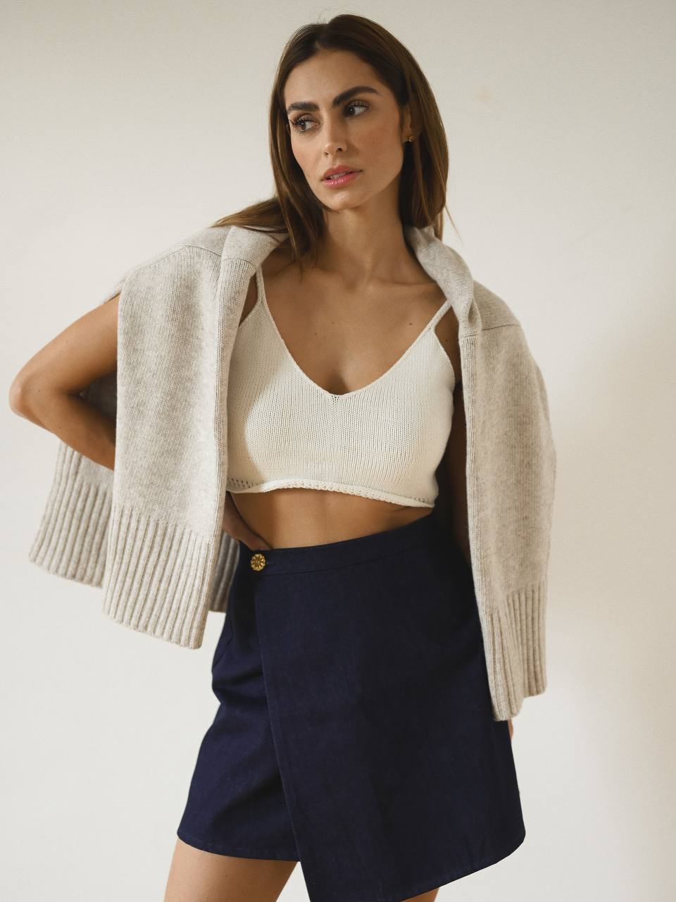 Denim skirt mini Dark Blue