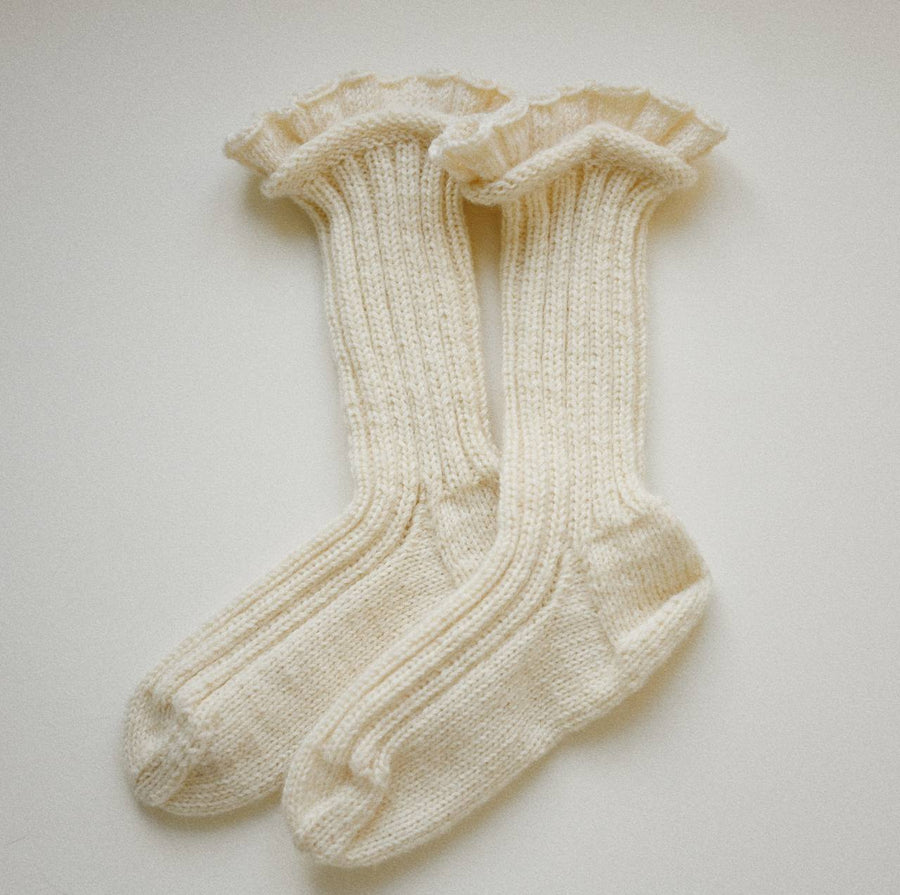 Handmade socks Cozy Milk